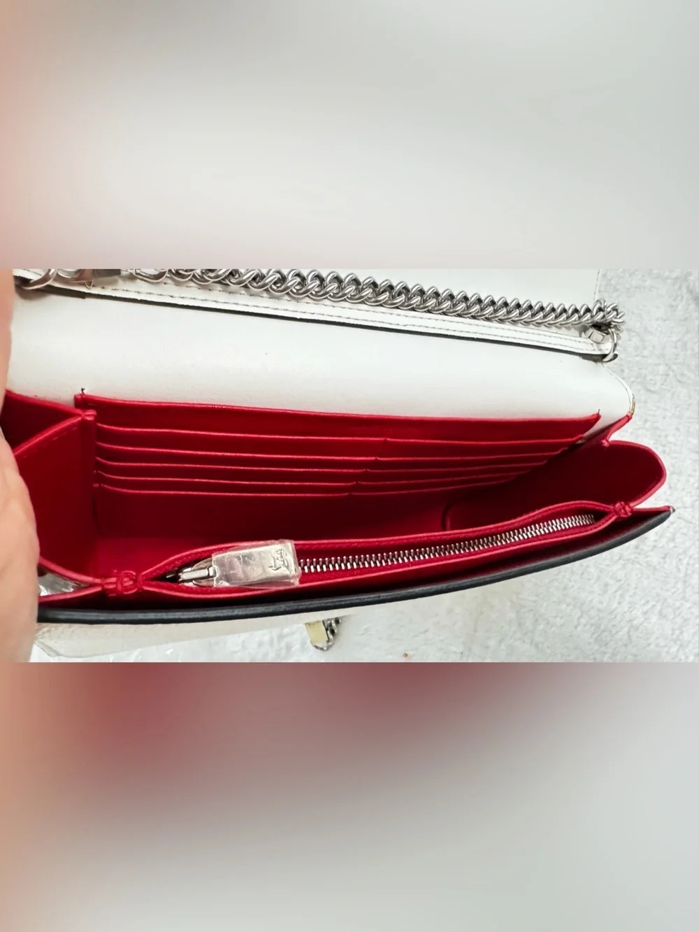 Christian Louboutin Crossbody Bag Purse Fold-Over Spike Clutch